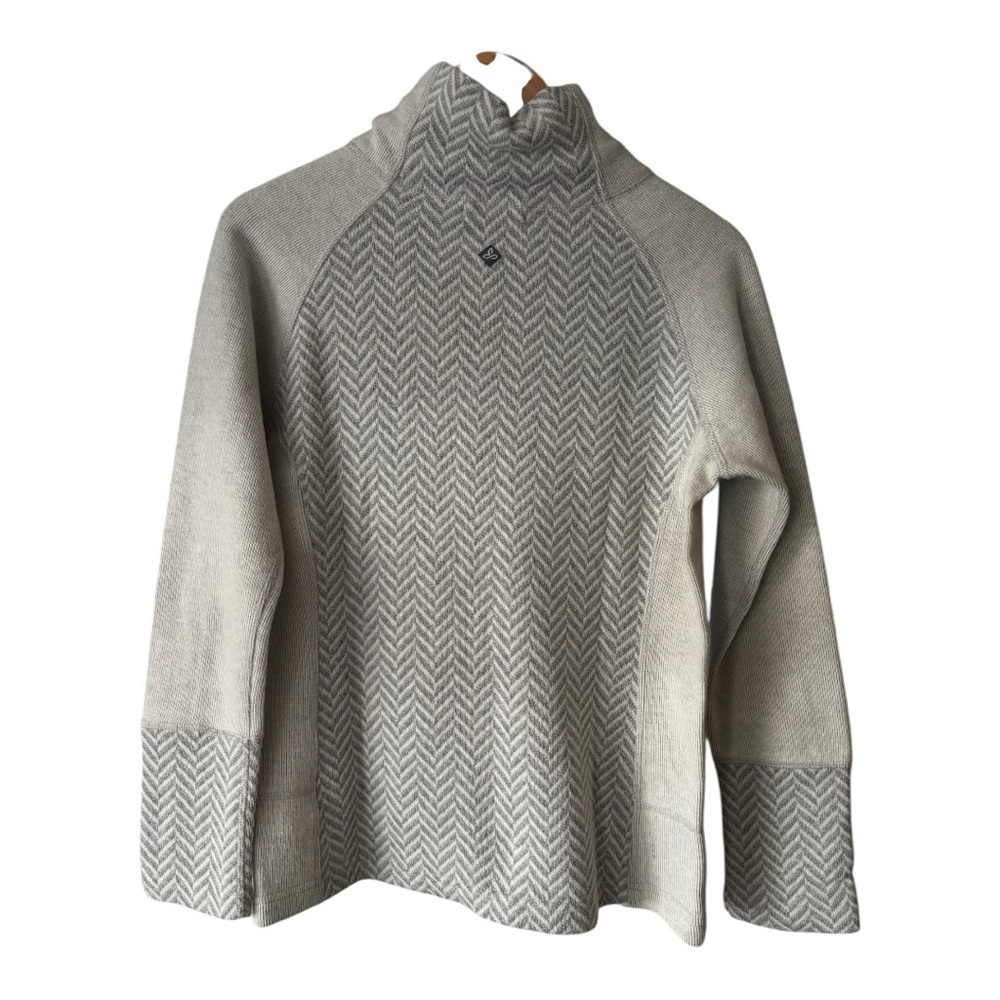 Prana The Lucia Wool Women's Natural Cream Sweater Button Accents Size M - Picture 3 of 12